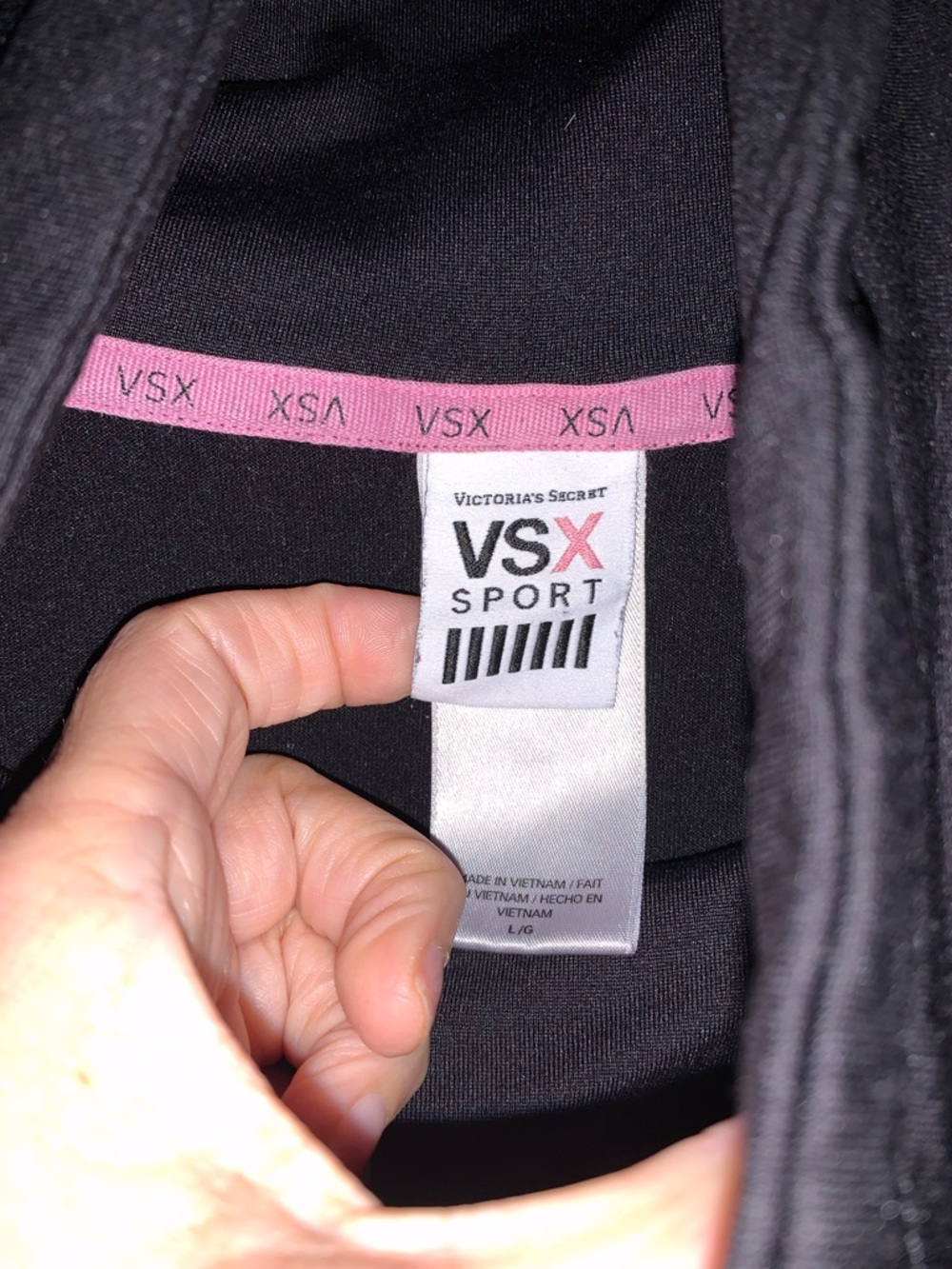 Victoria's Secret VSX Sport Black Pullover with Pink Trim - Picture 3 of 3
